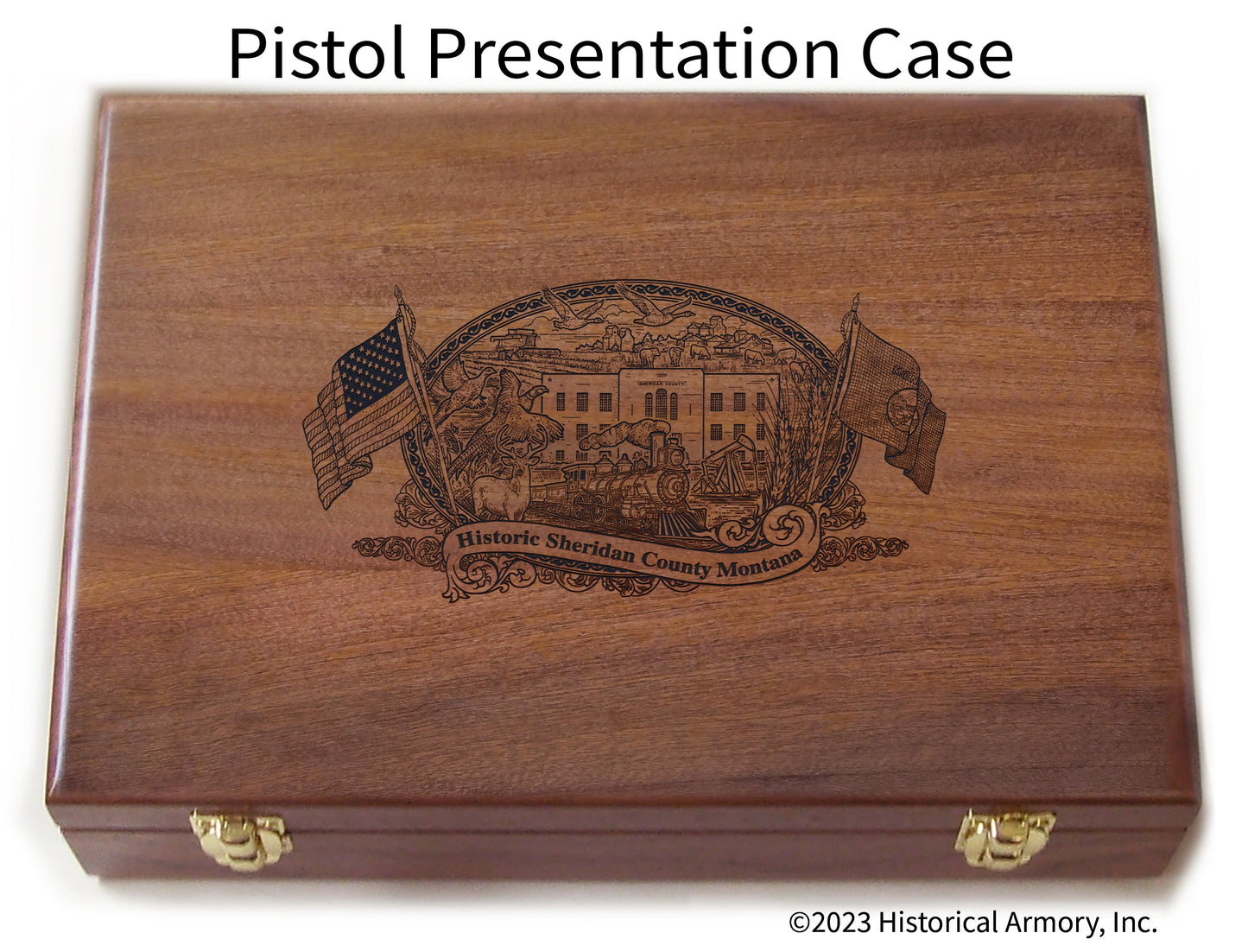 Sheridan County Montana Engraved .45 Auto Ruger 1911 Presentation Case