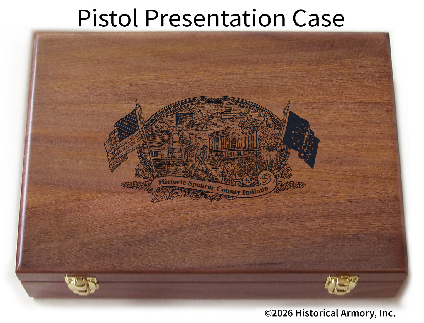 Spencer County Indiana Engraved .45 Auto Ruger 1911 Presentation Case