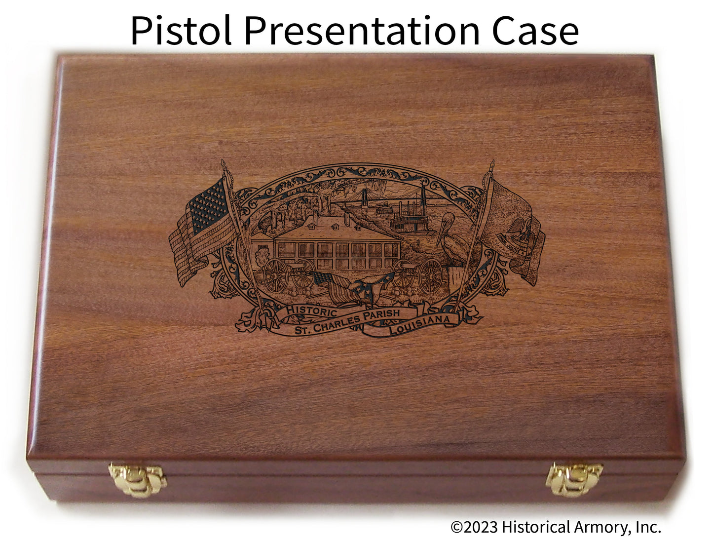 St. Charles Parish Louisiana Engraved .45 Auto Ruger 1911 Presentation Case