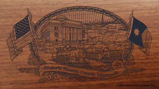Stearns County Minnesota Engraved Rifle Buttstock