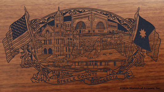 Steele County Minnesota Engraved Rifle Buttstock