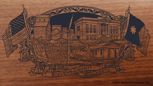 Stevens County Minnesota Engraved Rifle Buttstock