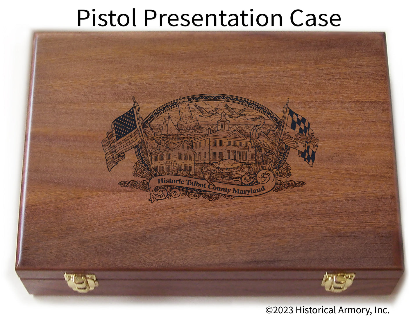 Talbot County Maryland Engraved .45 Auto Ruger 1911 Presentation Case