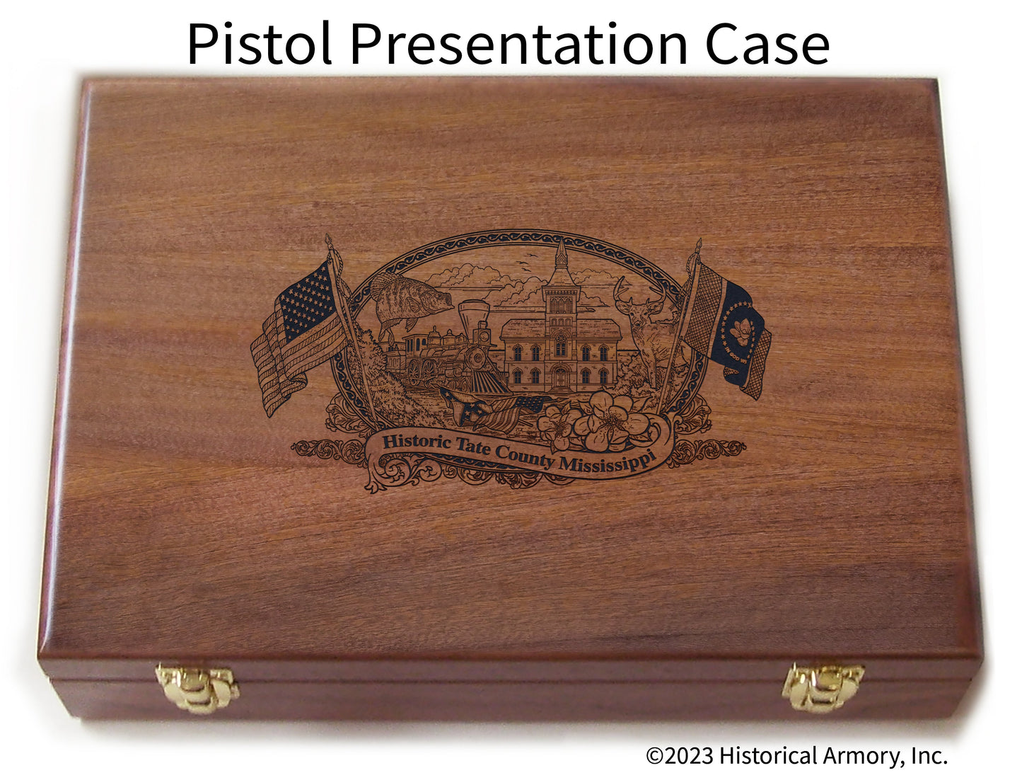Tate County Mississippi Engraved .45 Auto Ruger 1911 Presentation Case
