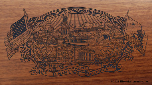 Tehama County California Engraved Rifle Buttstock