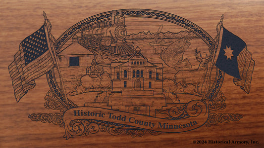 Todd County Minnesota Engraved Rifle Buttstock