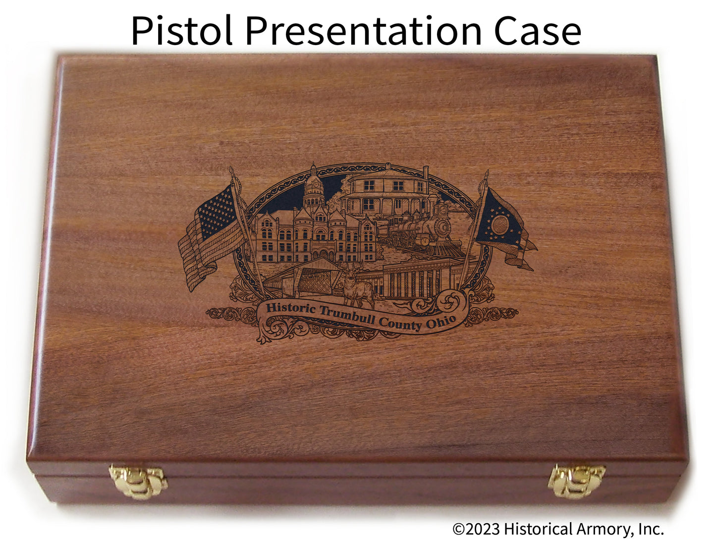 Trumbull County Ohio Engraved .45 Auto Ruger 1911 Presentation Case