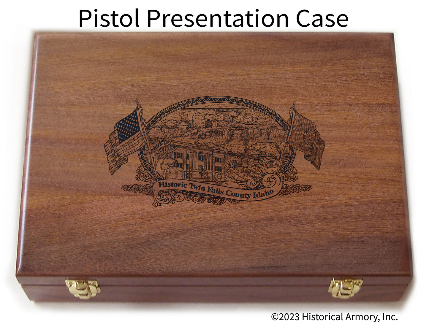 Twin Falls County Idaho Engraved .45 Auto Ruger 1911 Presentation Case