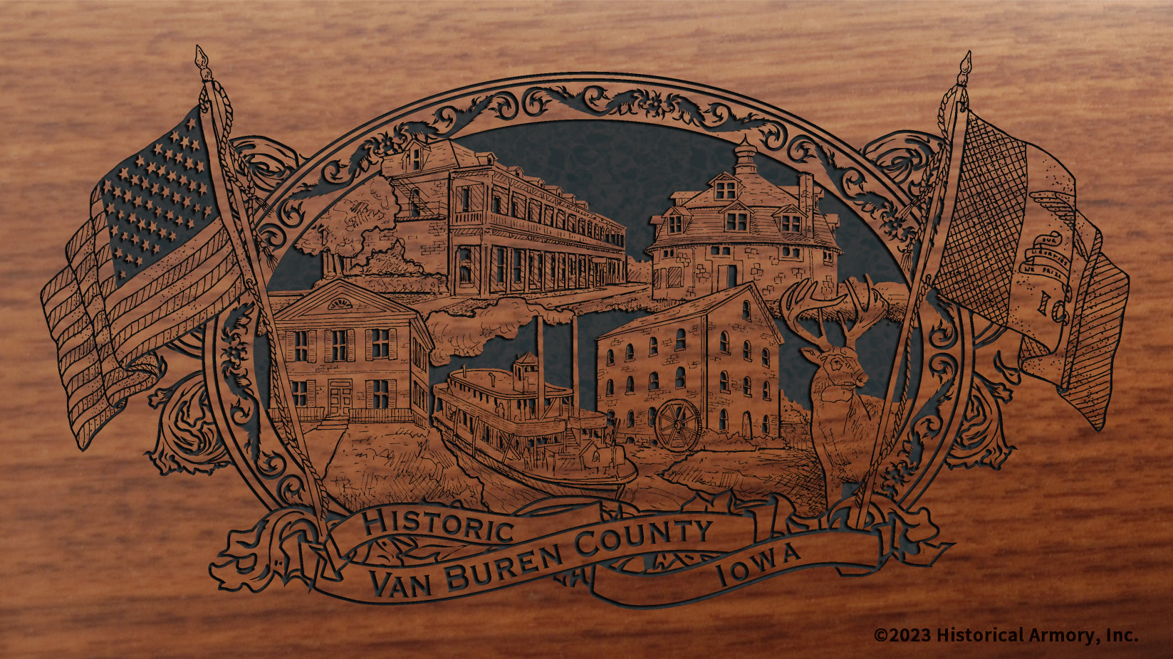 Van Buren County Iowa Engraved Rifle – Historical Armory