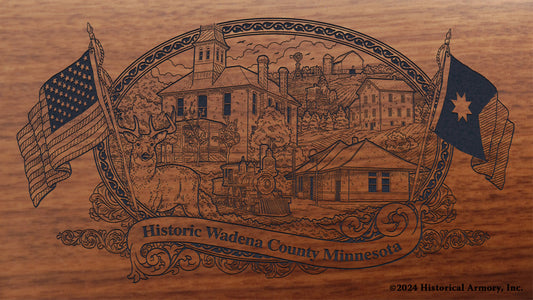 Wadena County Minnesota Engraved Rifle Buttstock