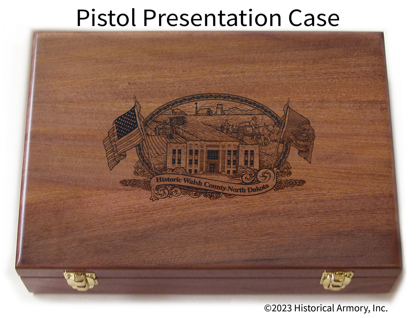 Walsh County North Dakota Engraved .45 Auto Ruger 1911 Presentation Case