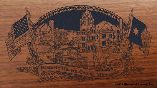 Waseca County Minnesota Engraved Rifle Buttstock