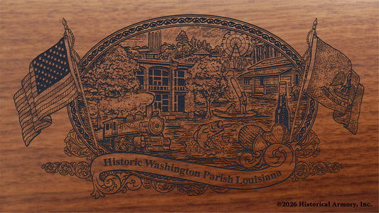 Washington Parish Louisiana Engraved Rifle Buttstock
