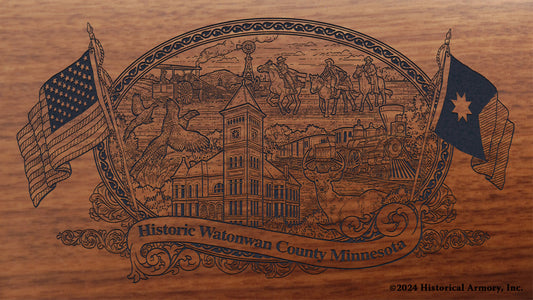 Watonwan County Minnesota Engraved Rifle Buttstock