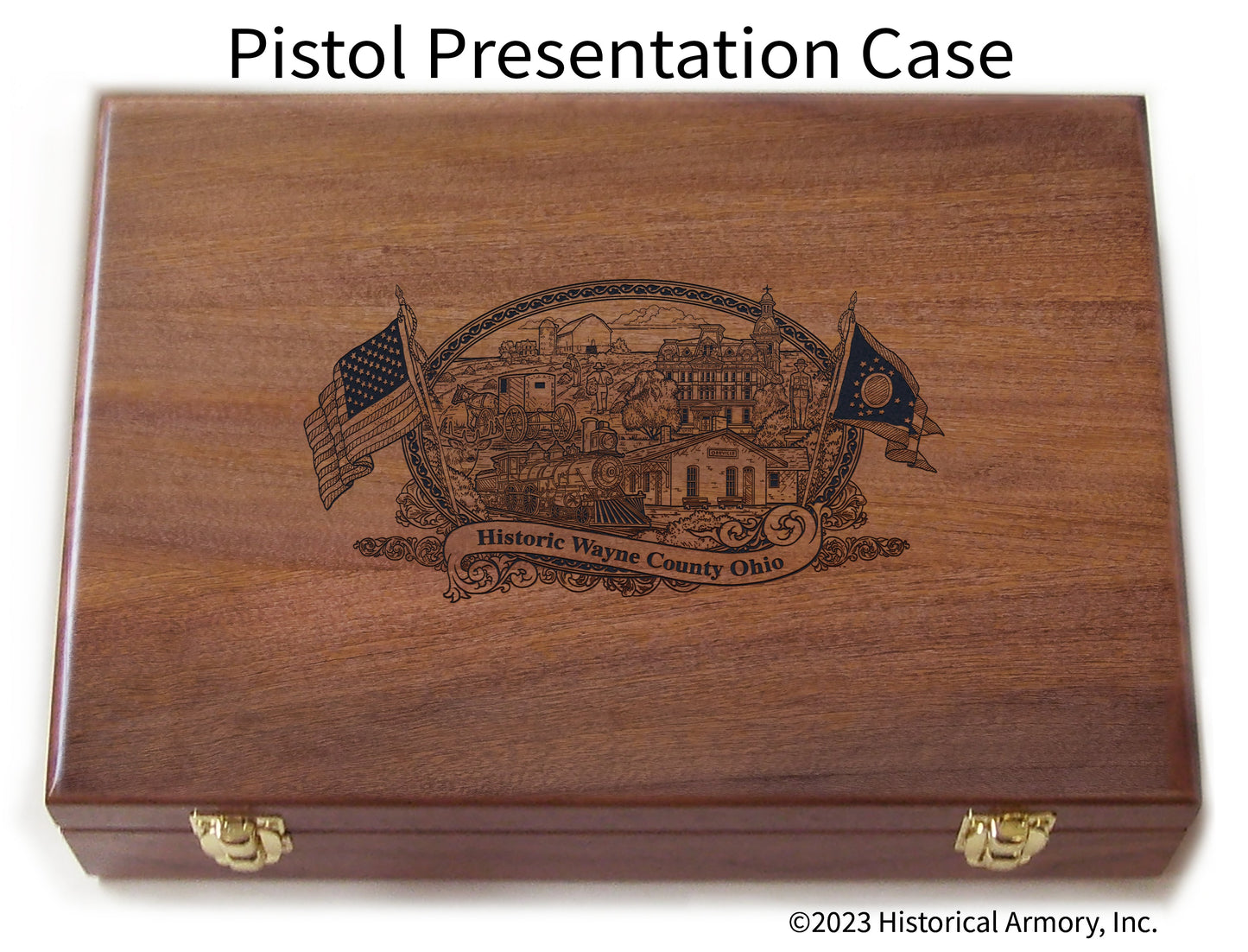 Wayne County Ohio Engraved .45 Auto Ruger 1911 Presentation Case
