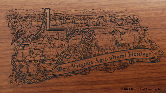 West Virginia Agricultural Heritage Engraved Rifle Buttstock