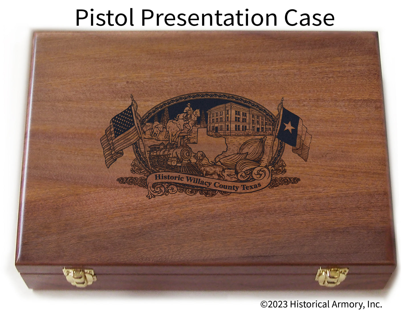 Willacy County Texas Engraved .45 Auto Ruger 1911 Presentation Case