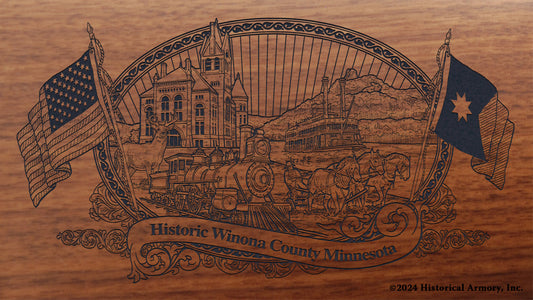 Winona County Minnesota Engraved Rifle Buttstock