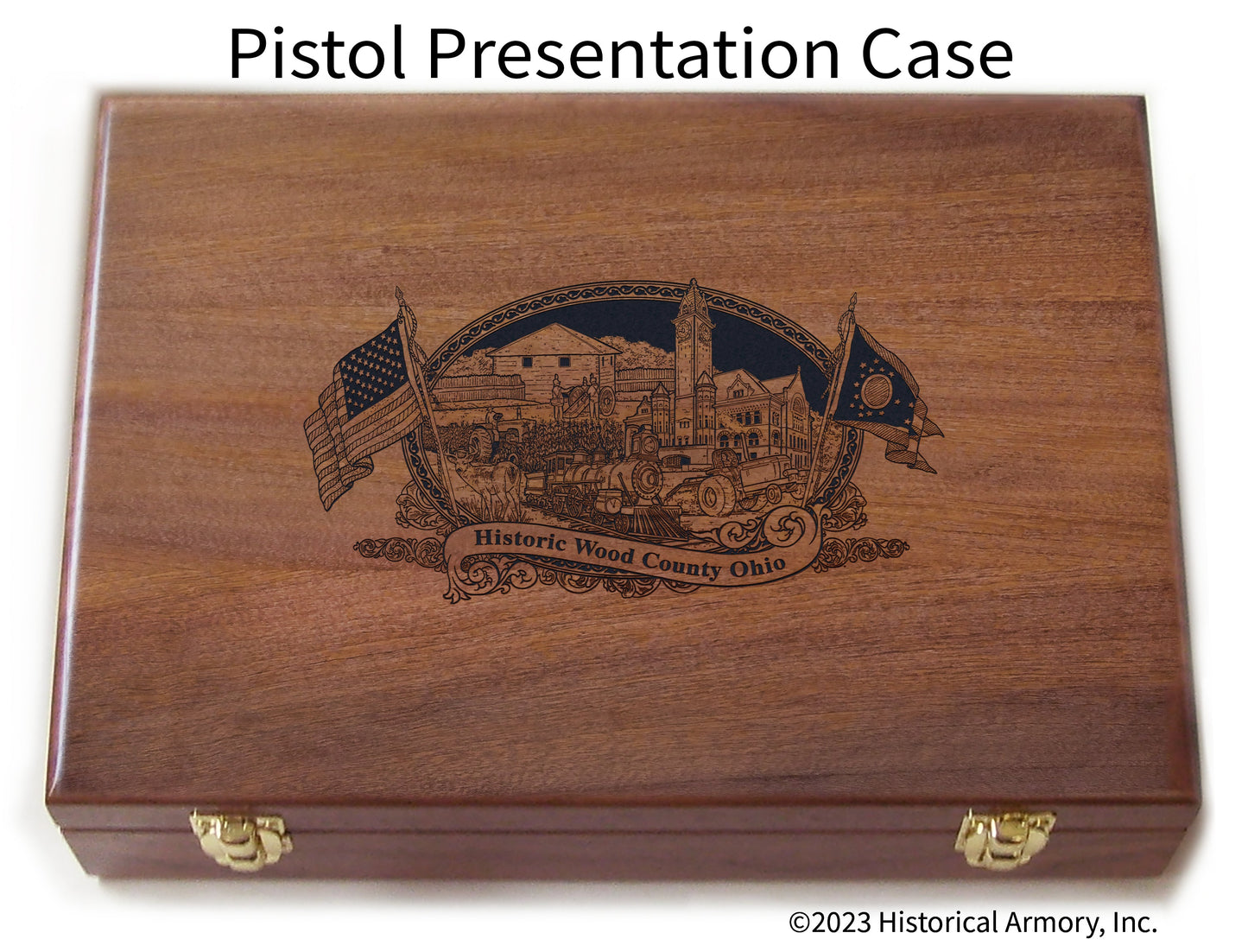 Wood County Ohio Engraved .45 Auto Ruger 1911 Presentation Case