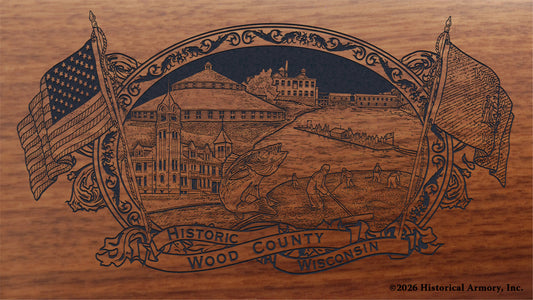 Wood County Wisconsin Engraved Rifle Buttstock