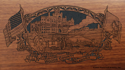 Woods County Oklahoma Engraved Rifle