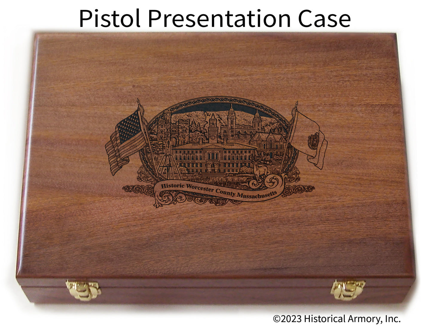 Worcester County Massachusetts Engraved .45 Auto Ruger 1911 Presentation Case