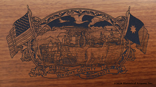 Wright County Minnesota Engraved Rifle Buttstock