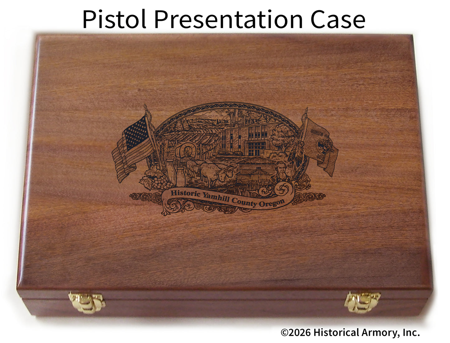 Yamhill County Oregon Engraved .45 Auto Ruger 1911 Presentation Case