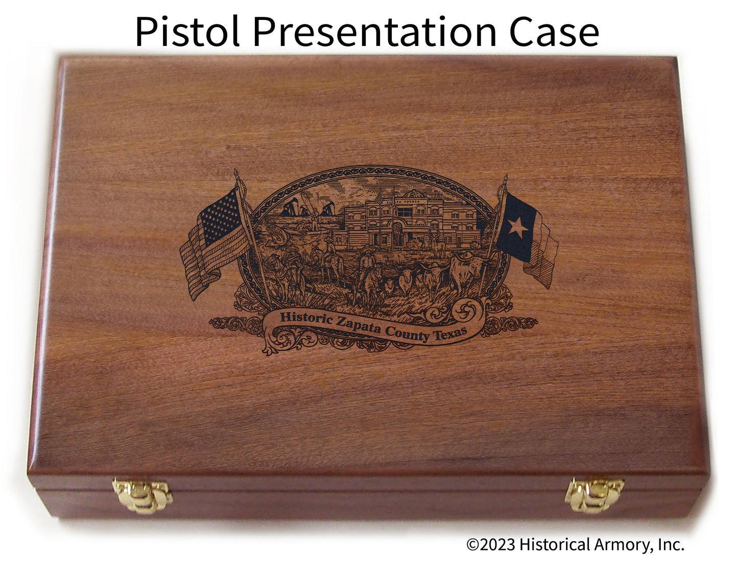 Zapata County Texas Engraved .45 Auto Ruger 1911 Presentation Case