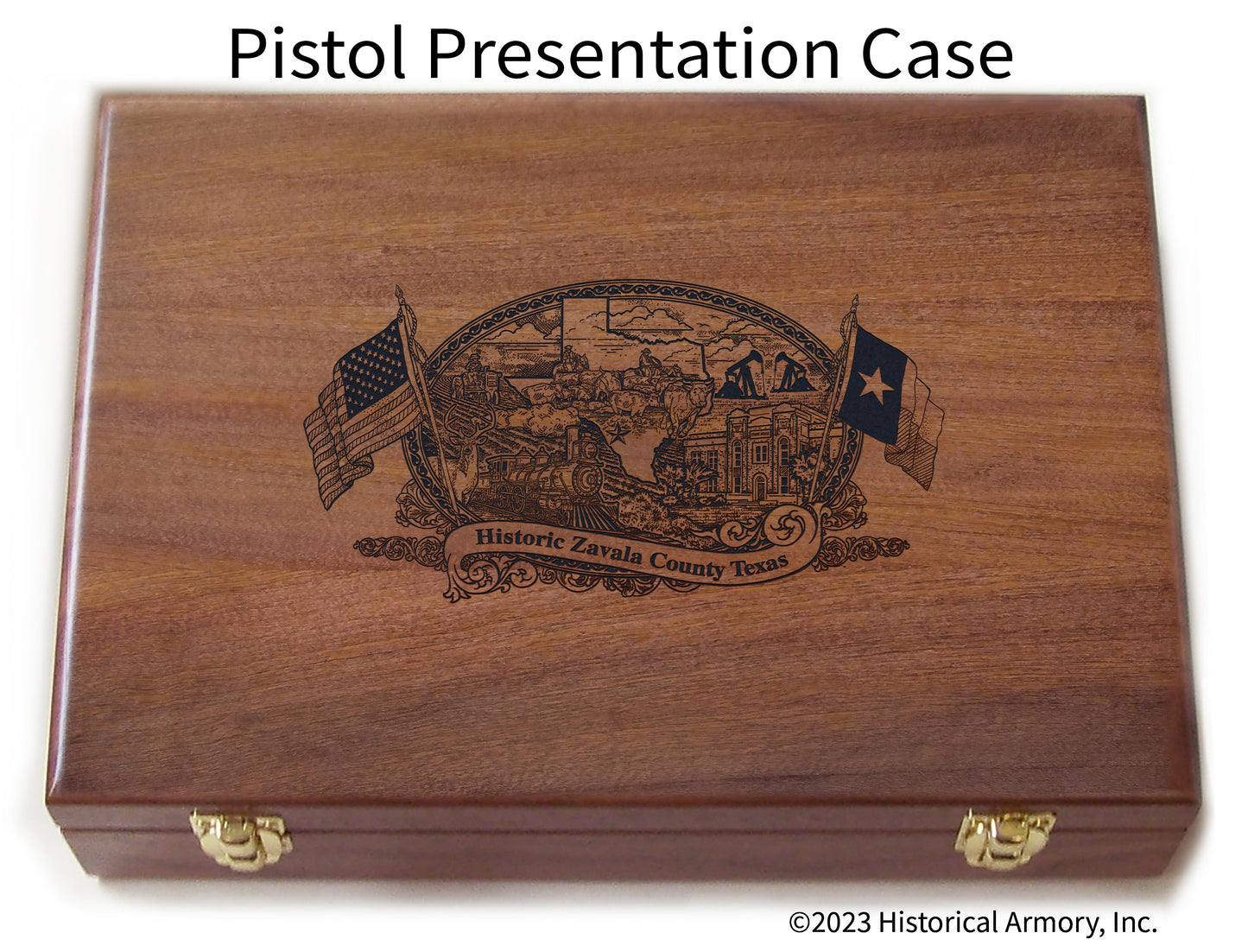Zavala County Texas Engraved .45 Auto Ruger 1911 Presentation Case