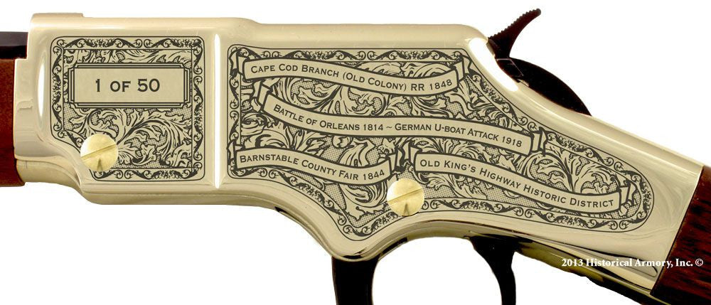 Barnstable county massachusetts engraved rifle H004 receiver