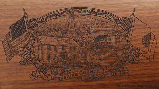 Berkshire county massachusetts engraved rifle buttstock