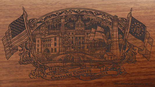 Chatham county georgia engraved rifle buttstock