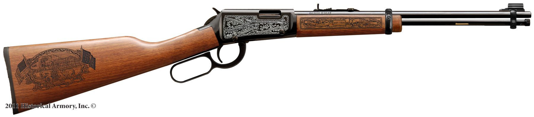 DeKalb county indiana engraved rifle H001