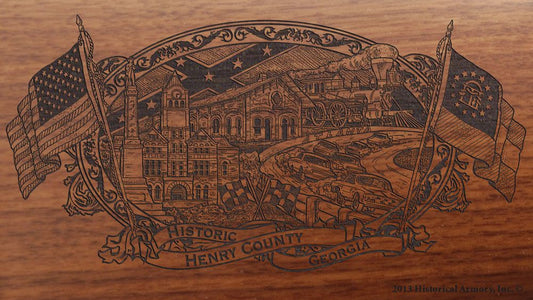 Henry county georgia engraved rifle buttstock