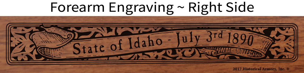 Idaho State Pride Engraved Henry Rifle - Forearm Detail