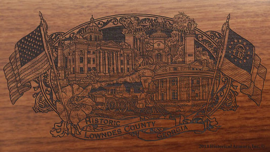 Lowndes county georgia engraved rifle buttstock