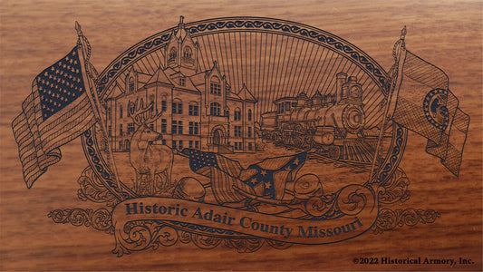 Adair County Missouri Engraved Rifle Buttstock