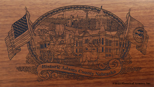 Adams County Nebraska Engraved Rifle Buttstock