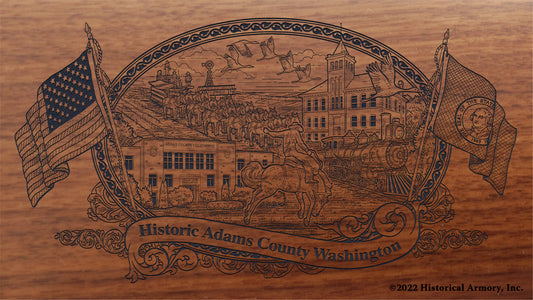 Adams County Washington Engraved Rifle Buttstock