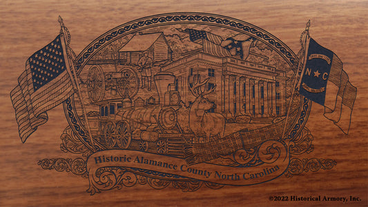 Alamance County North Carolina Engraved Rifle Buttstock