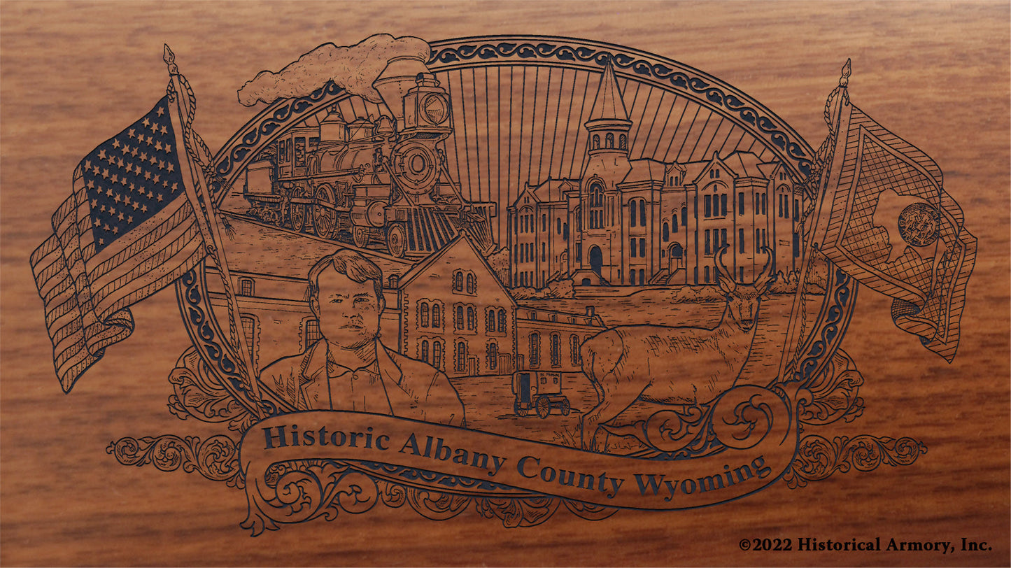 Albany County Wyoming Engraved Rifle Buttstock