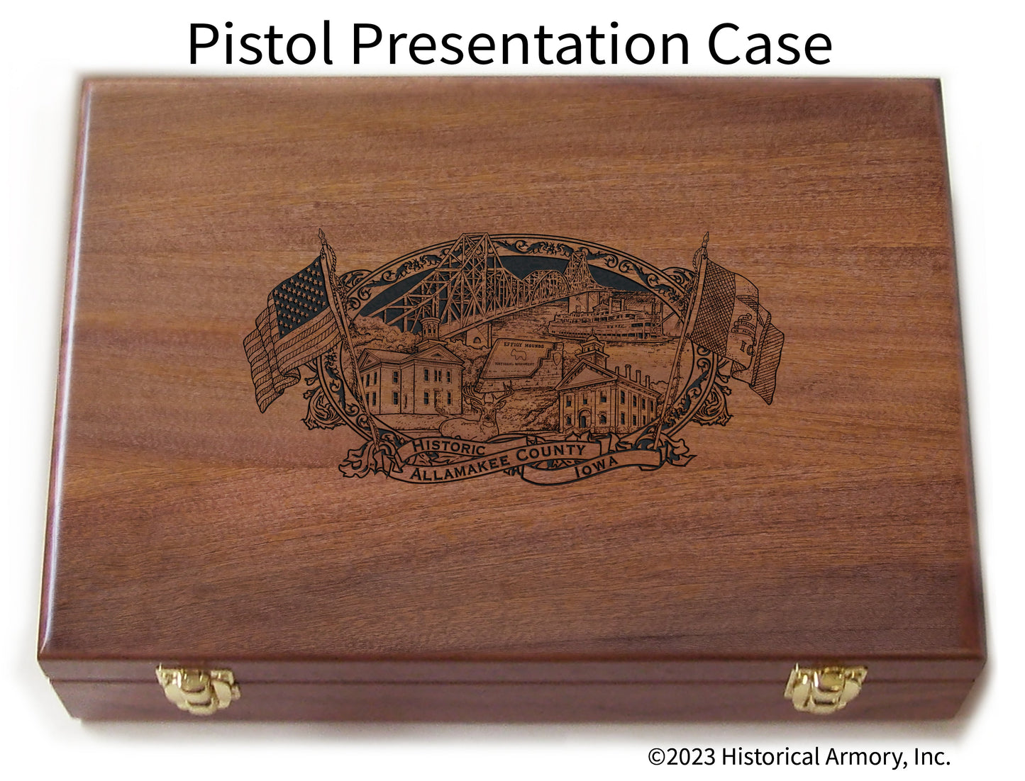 Allamakee County Iowa Engraved .45 Auto Ruger 1911 Presentation Case