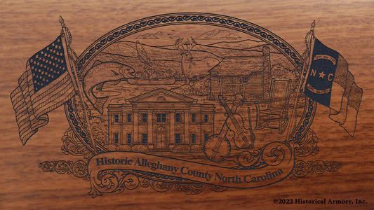 Alleghany County North Carolina Engraved Rifle Buttstock