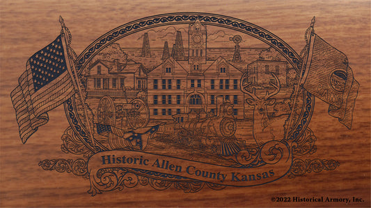 Allen County Kansas Engraved Rifle Buttstock