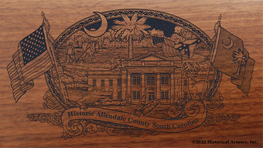 Allendale County South Carolina Engraved Rifle Buttstock