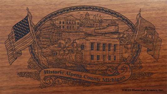 Alpena County Michigan Engraved Rifle Buttstock