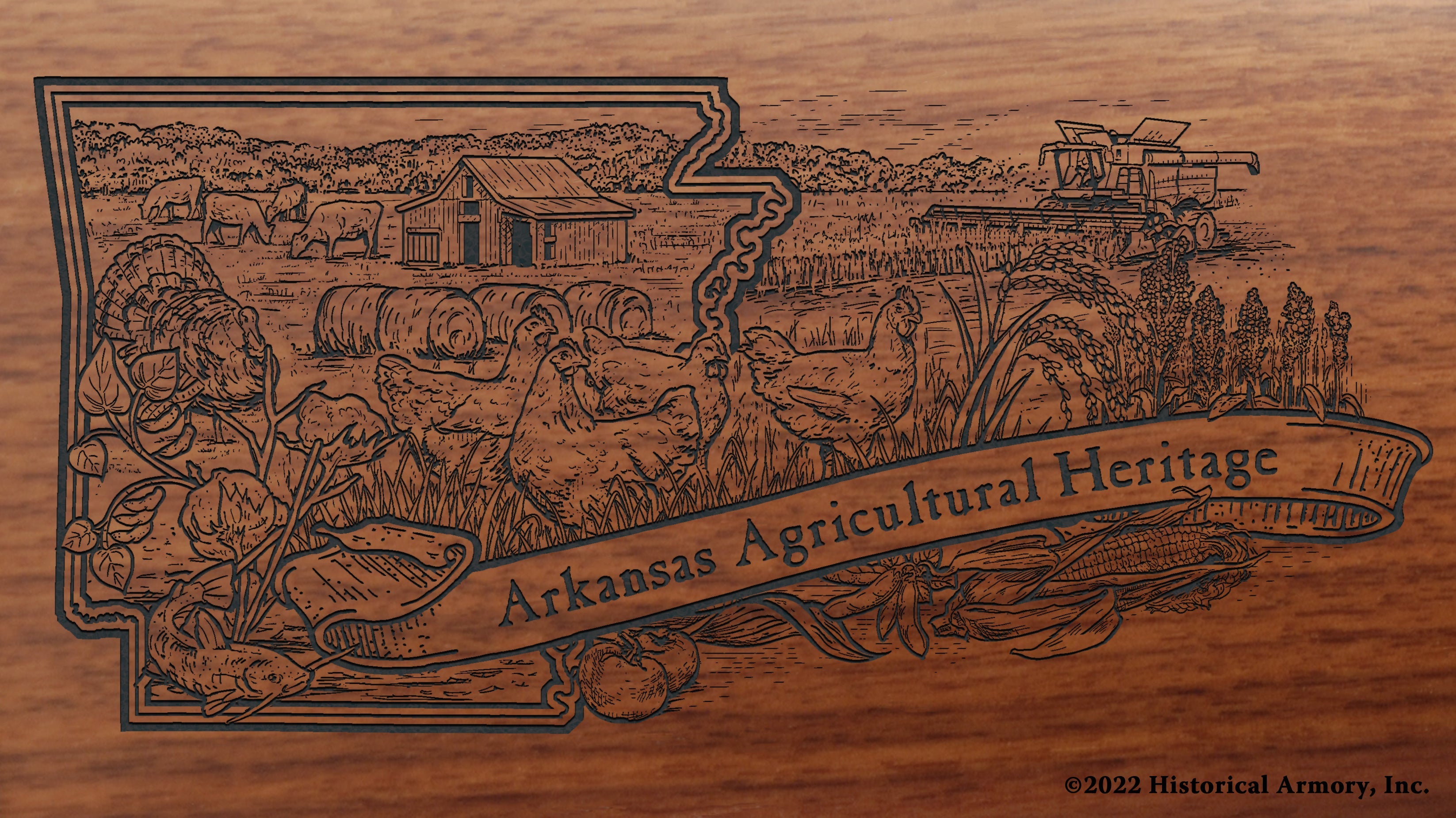 Arkansas State Agricultural Heritage Engraved Rifle Historical Armory