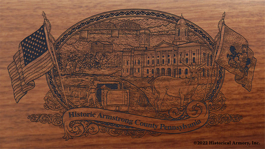 Armstrong County Pennsylvania Engraved Rifle Buttstock