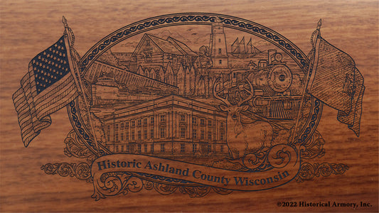 Ashland County Wisconsin Engraved Rifle Buttstock